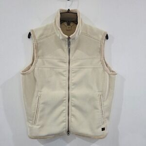 Woolrich Womens Corduroy Vest Size Large Beige Lined Full Zip Outdoor Gorpcore